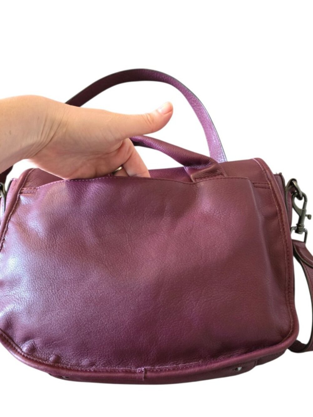 Aimee Kestenberg Oxblood Fierce Leather Saddle Crossbody Bag Burgundy - Picture 15 of 16